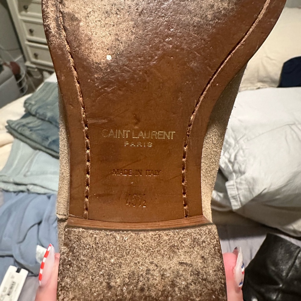 YSL SUEDE CAMEL CHELSEA BOOT